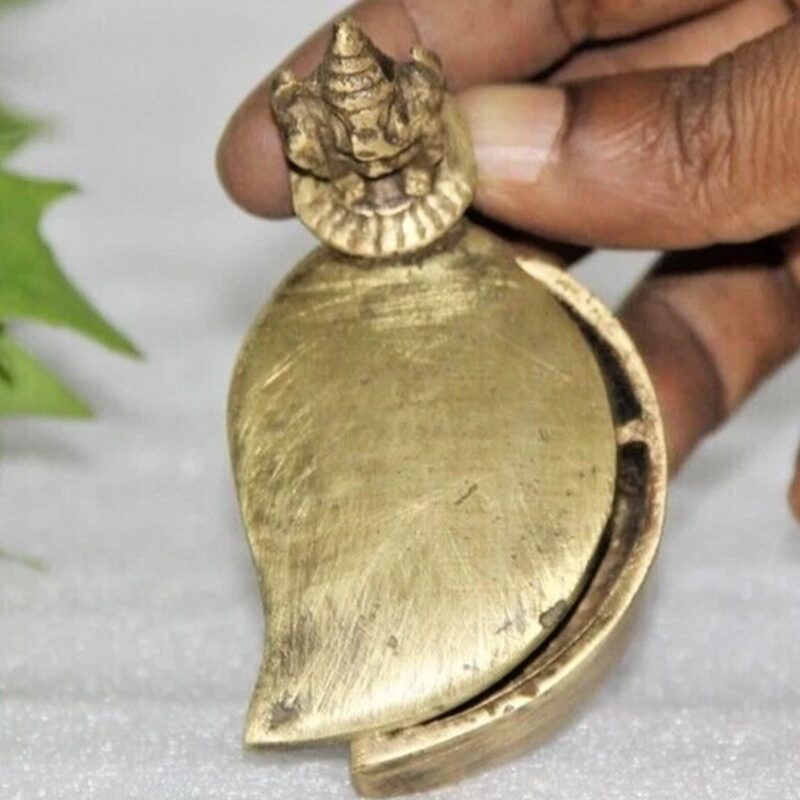 Vintage Brass Kumkum Tikka Box – Sindoor Container - Image 5