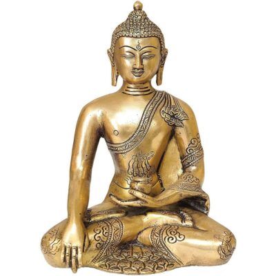 Buddha in Bhumi-Sparsha Mudra – Brass Statue