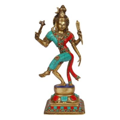 Brass Ardhanarishvara Statue (Half Shiva & Parvati)