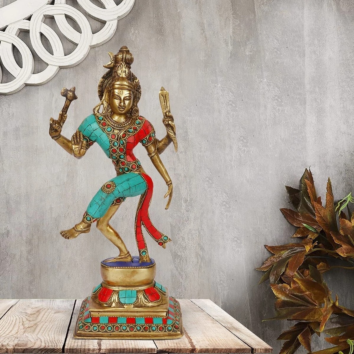 Brass Ardhanarishvara Statue (Half Shiva & Parvati) - Image 2