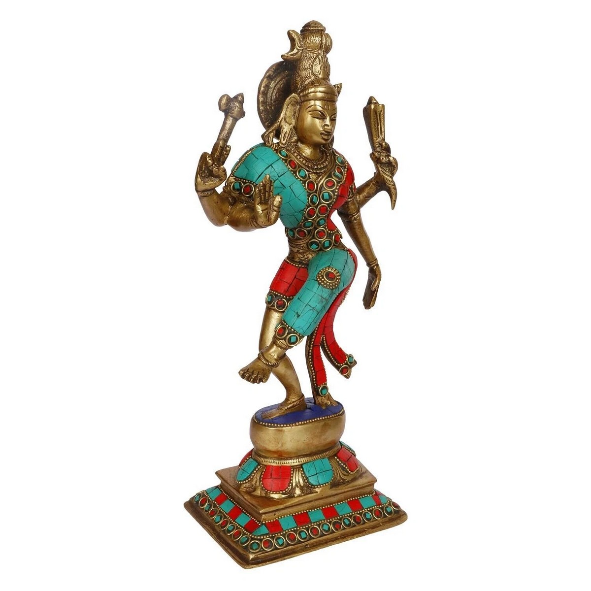 Brass Ardhanarishvara Statue (Half Shiva & Parvati) - Image 3