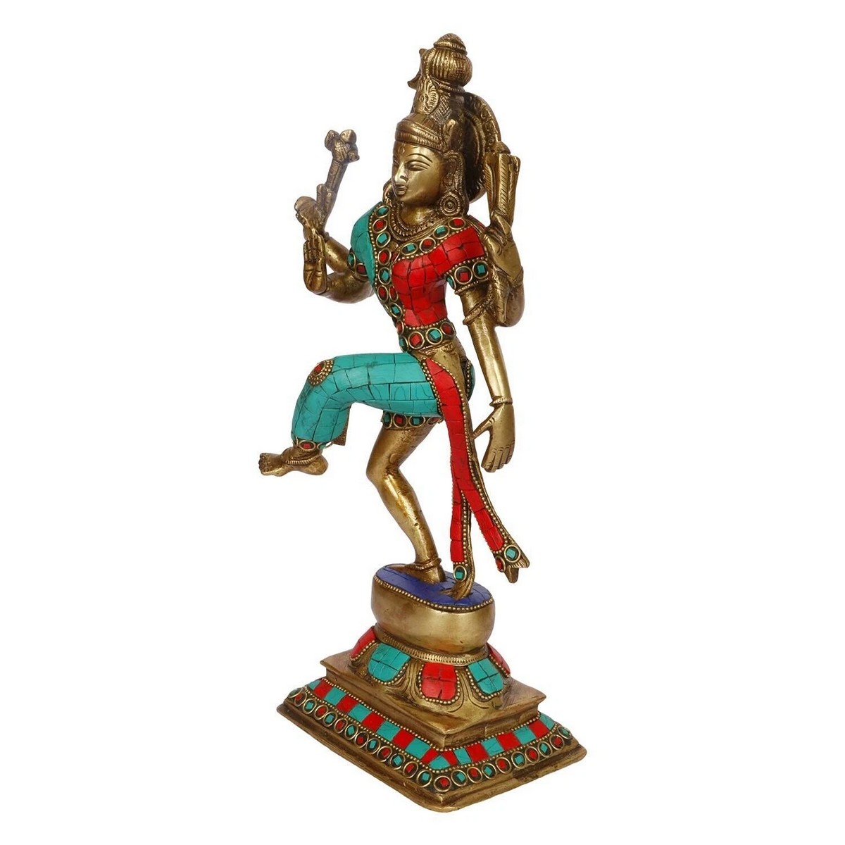 Brass Ardhanarishvara Statue (Half Shiva & Parvati) - Image 4
