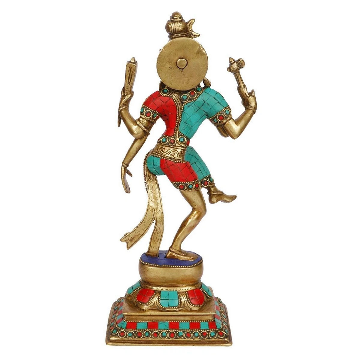 Brass Ardhanarishvara Statue (Half Shiva & Parvati) - Image 5