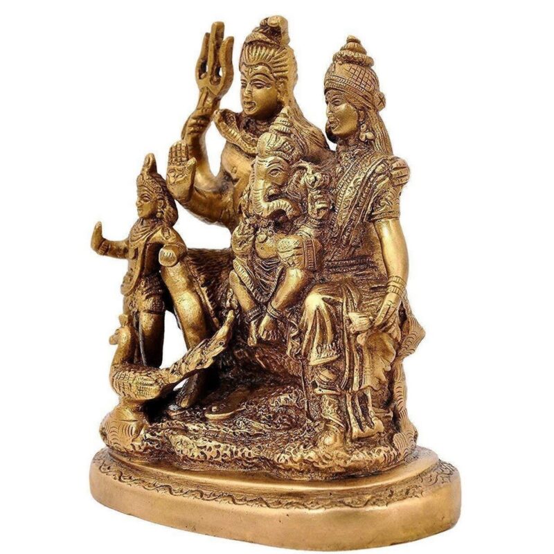 Brass Bholenath Family Murti Idol – Lord Shiva family - Image 2