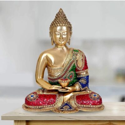 Brass Buddha Statue Idol – Elegant Meditation Decor