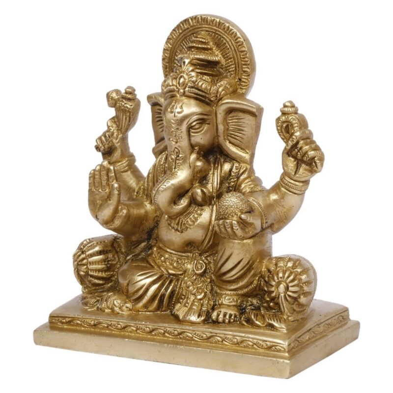 Brass Ganesh Bhagwan Idol Statue for Home Entrance - Image 3