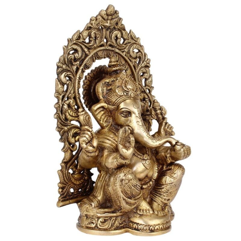 Brass Ganesh Idol Statue – Elegant Spiritual Home Décor - Image 2