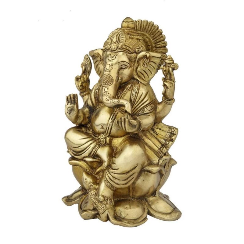 Brass Ganesh Murti – Handcrafted Divine Idol - Image 2