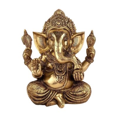 Brass Ganesha Idol Statue – Ganpati Murti for Home