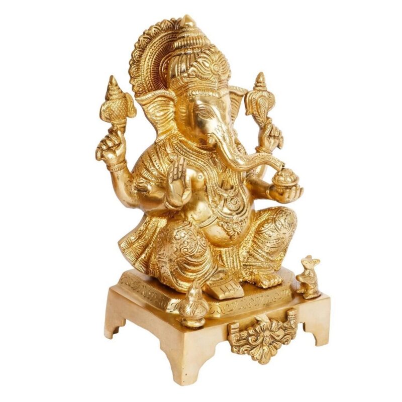 Brass Ganesha Idol – Decorative Lord Ganesha - Image 2