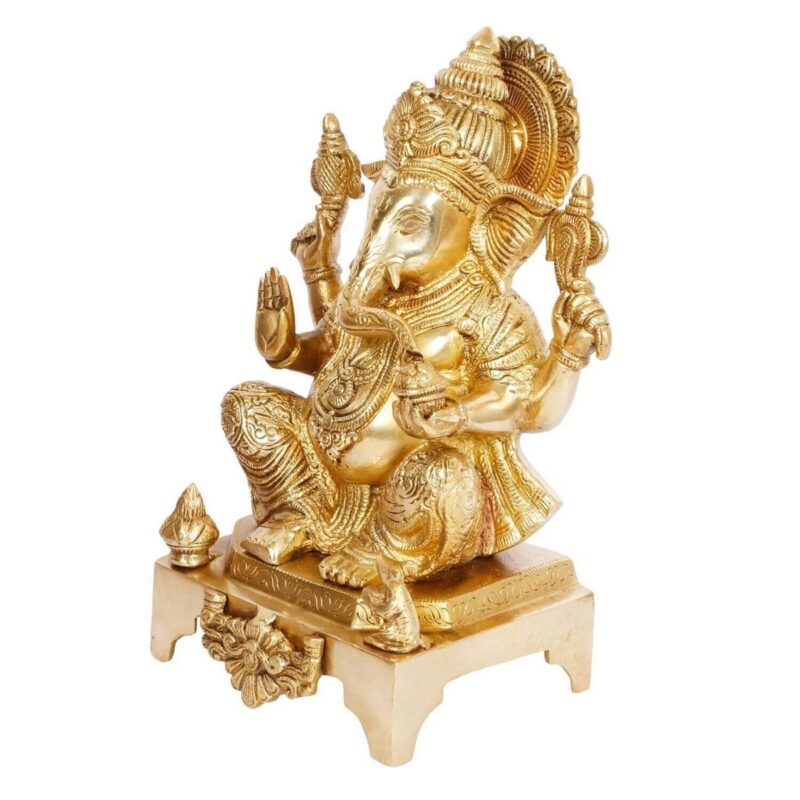 Brass Ganesha Idol – Decorative Lord Ganesha - Image 3