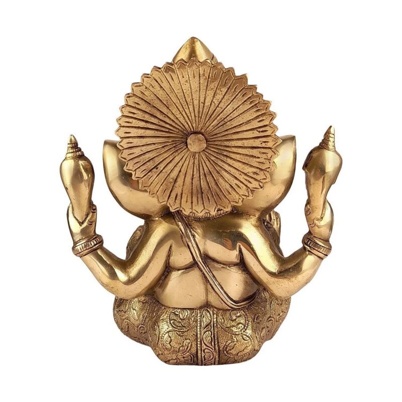 Brass Ganesha Idol Statue – Ganpati Murti for Home - Image 5
