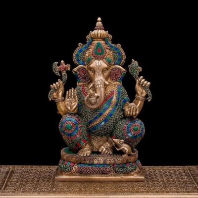 Brass Ganesha Statue – Large Size Sitting Ganesh Murti