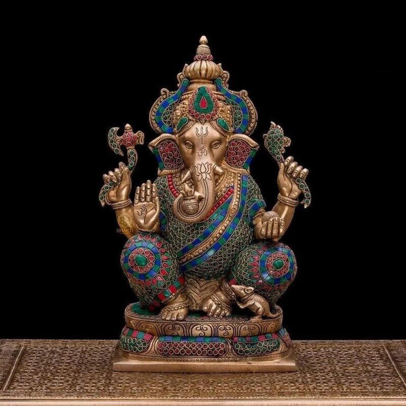 Brass Ganesha Statue – Large Size Sitting Ganesh Murti