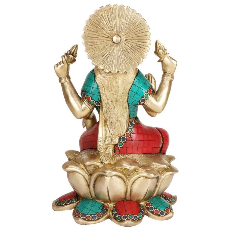 Brass Goddess Laxmi Idol Statue for Diwali Puja - Image 5