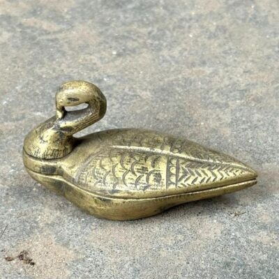 Peacock Tikka Box – Brass Sindoor Container