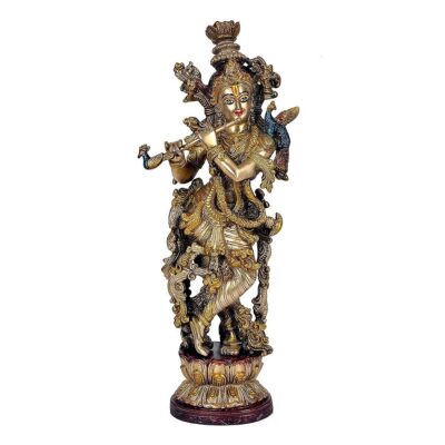 Brass Krishna Murti Idol – Handcrafted Divine Statue