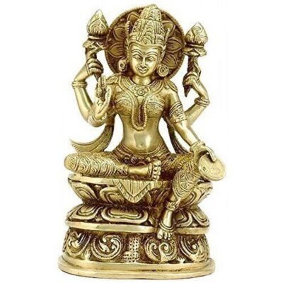 Brass Lakshmi Goddess of Wealth Statue – Home Décor