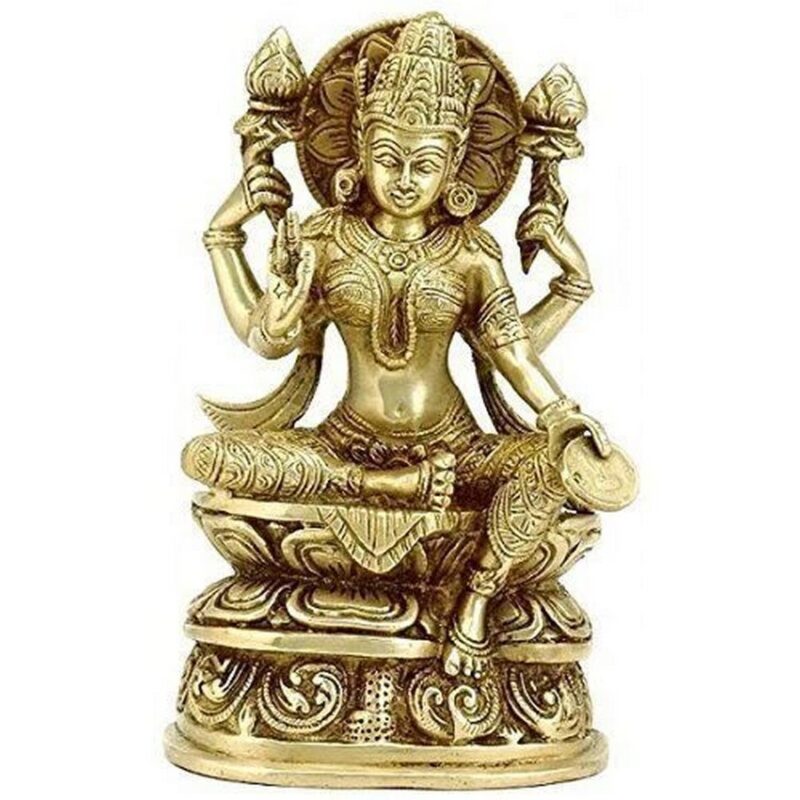 Brass Lakshmi Goddess of Wealth Statue – Home Décor - Image 2
