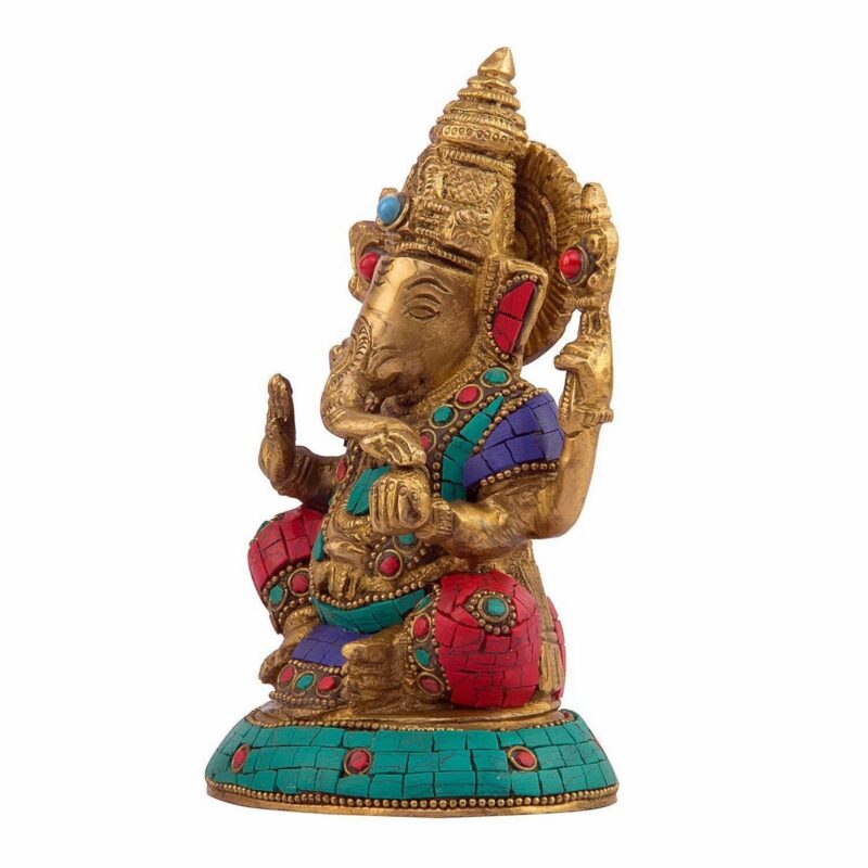 Brass Laxmi Ganesh Idol for Puja & Home Decor - Image 7