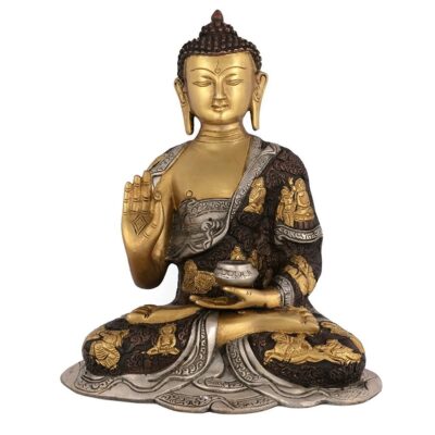 Brass Lord Buddha Idol – Multicolour | Home Décor