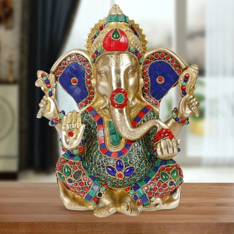 Brass Lord Ganesha - Mangalkari Ganesh Idol