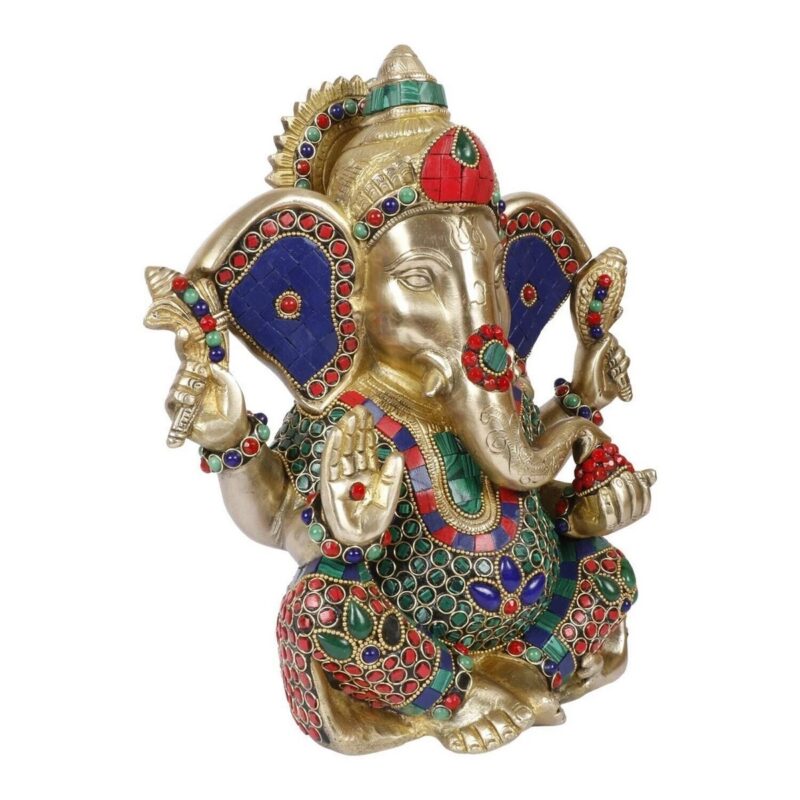 Brass Lord Ganesha - Mangalkari Ganesh Idol - Image 3