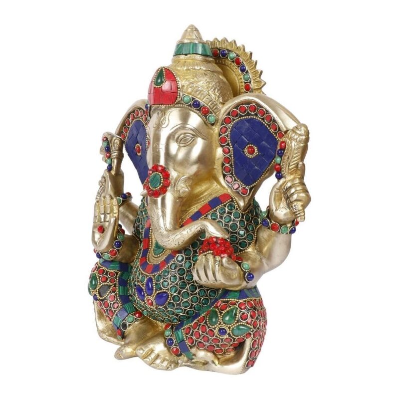 Brass Lord Ganesha - Mangalkari Ganesh Idol - Image 2