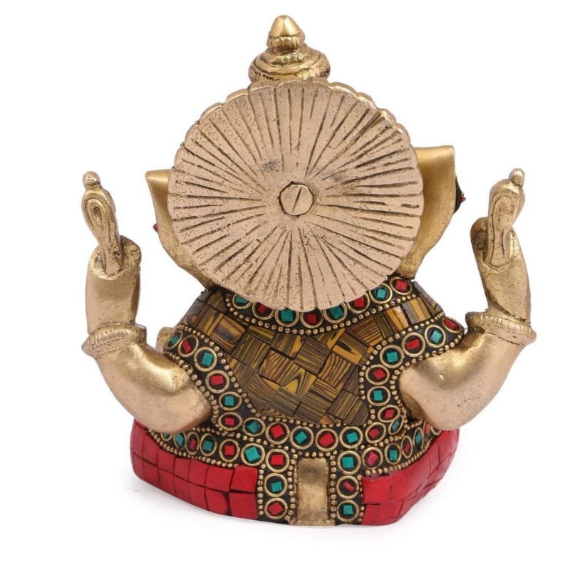 Brass Lord Ganesha Sitting Idol – Home Décor - Image 4