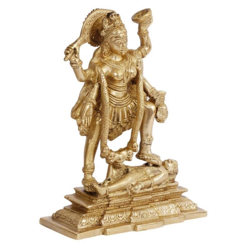 Brass Maa Kali Statue | Adi Shakti Goddess Murti Idol - Image 2