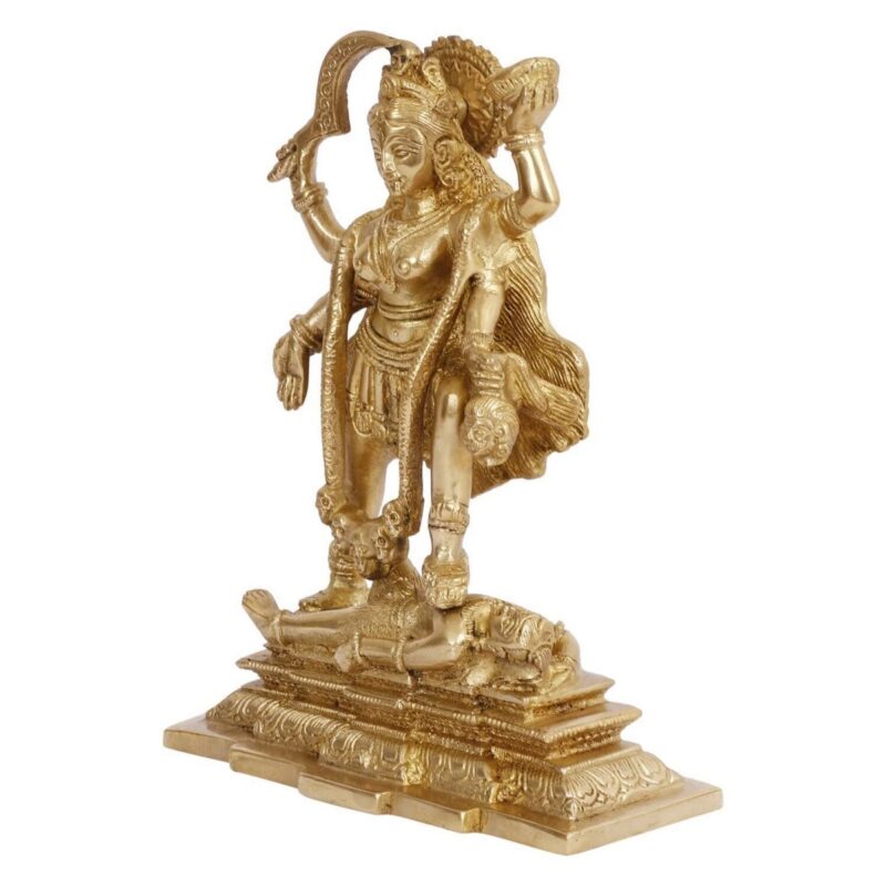 Brass Maa Kali Statue | Adi Shakti Goddess Murti Idol - Image 3
