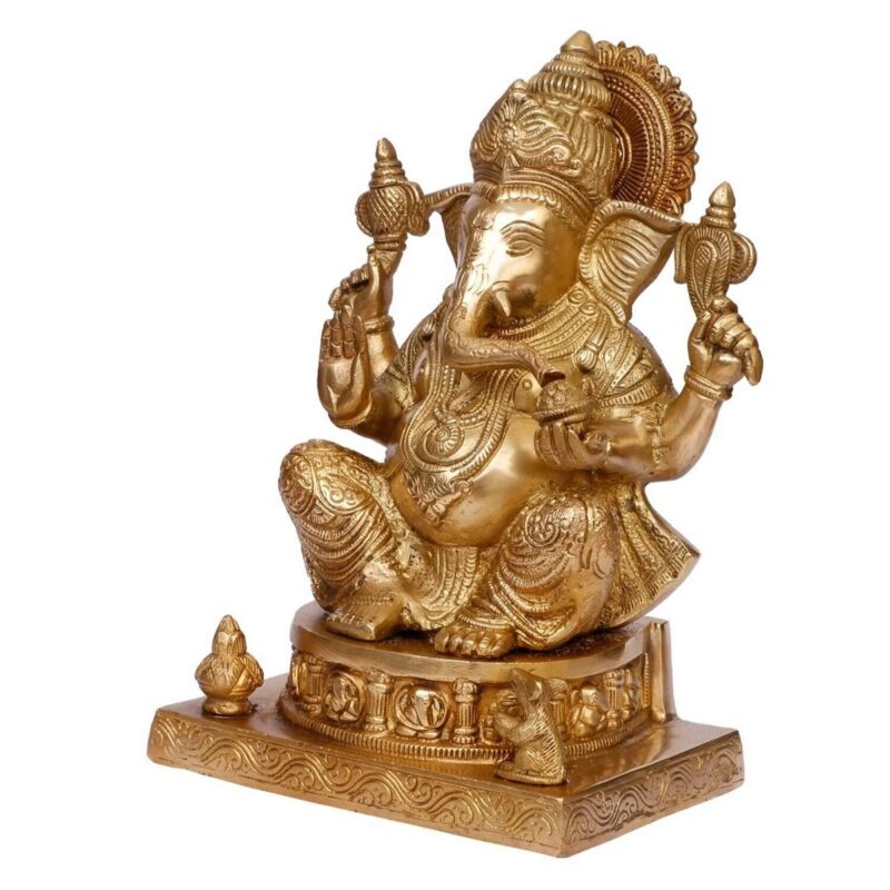 Brass Mangalkari Ganesha Bhagwan Large Statue - Image 3