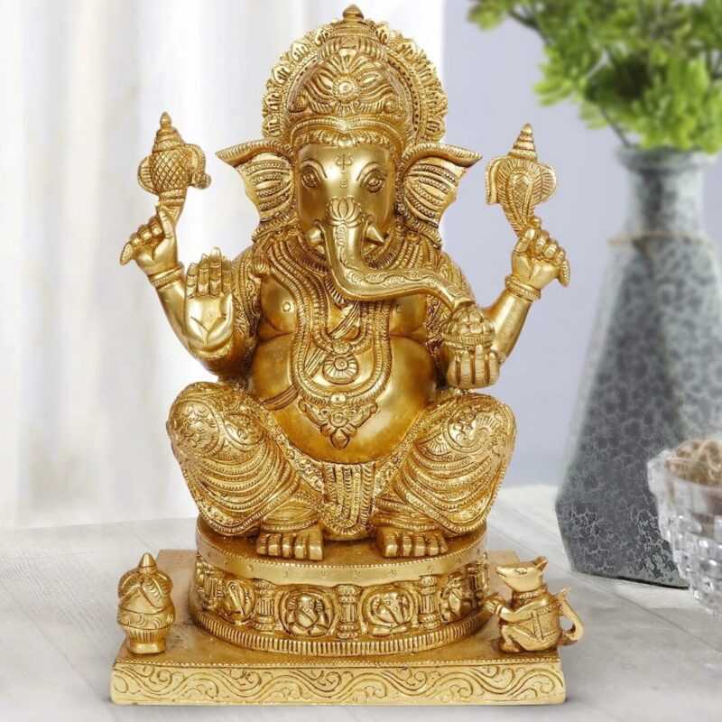 Brass Mangalkari Ganesha Bhagwan Large Statue - Image 5