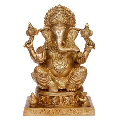 Brass Mangalkari Ganesha Bhagwan Large Statue