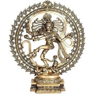 Brass Nataraja in Om (AUM) Idol Statue