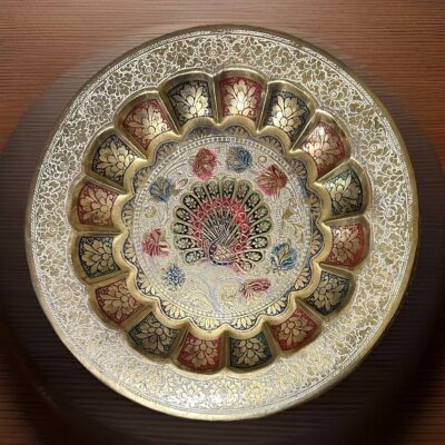Brass Peacock Plate – Handcrafted Puja Plate