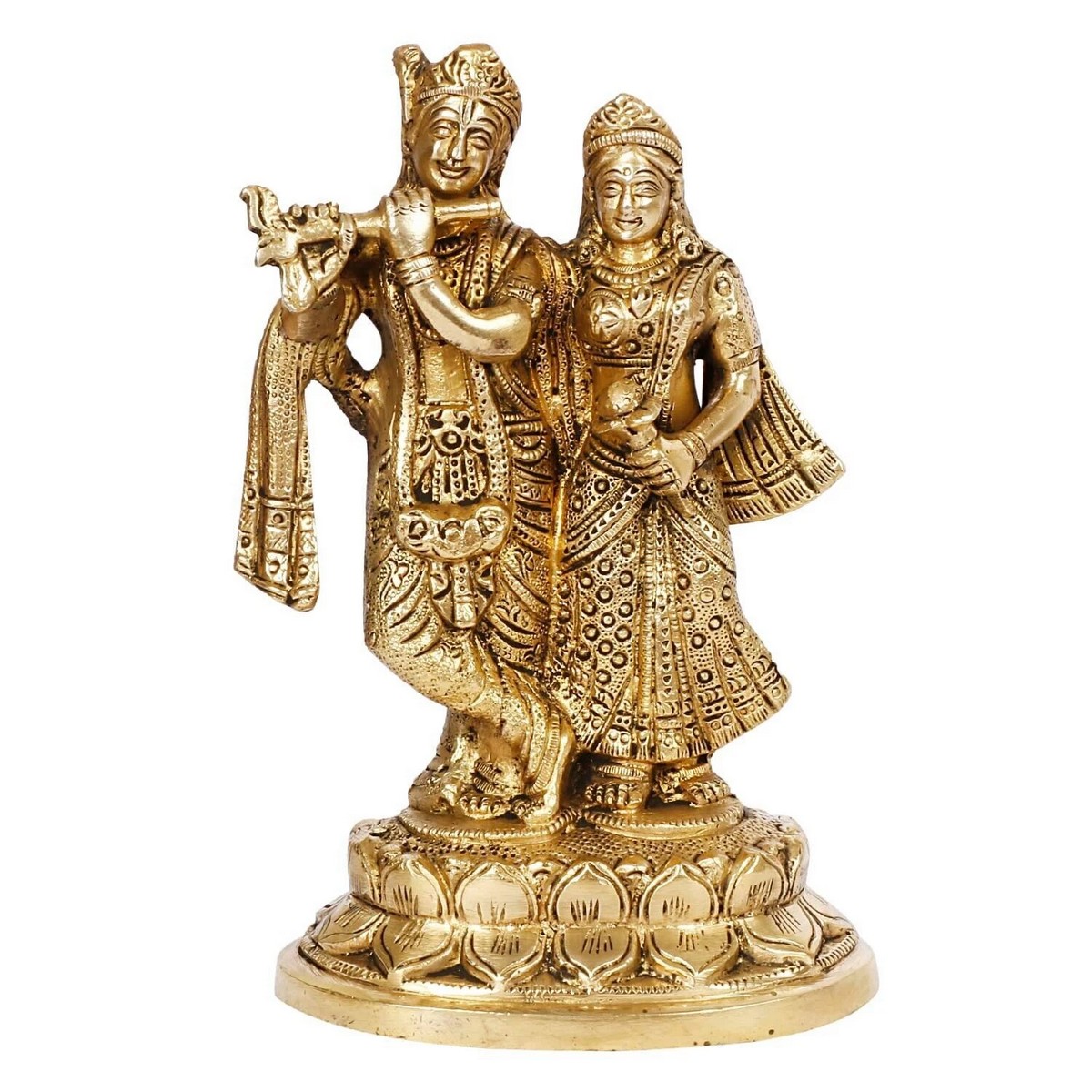 Brass Radha Krishna Statue