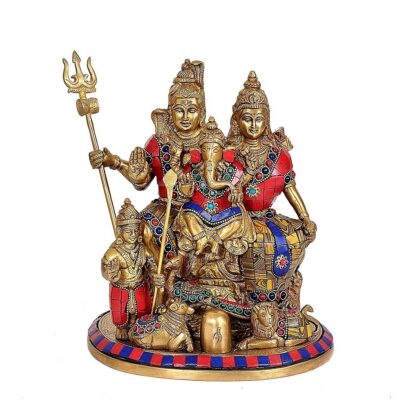 Brass Shiv Parivar Idol – Shiva Religious Statue