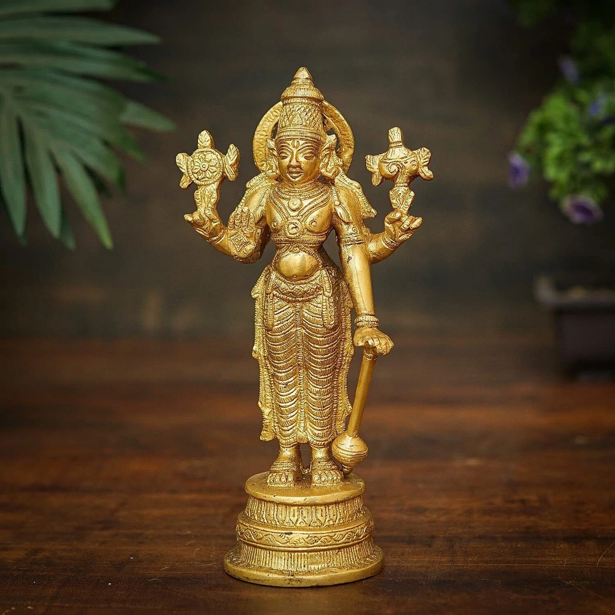 Brass Vishnu Idol – Home Décor & Gift Statue - Image 4