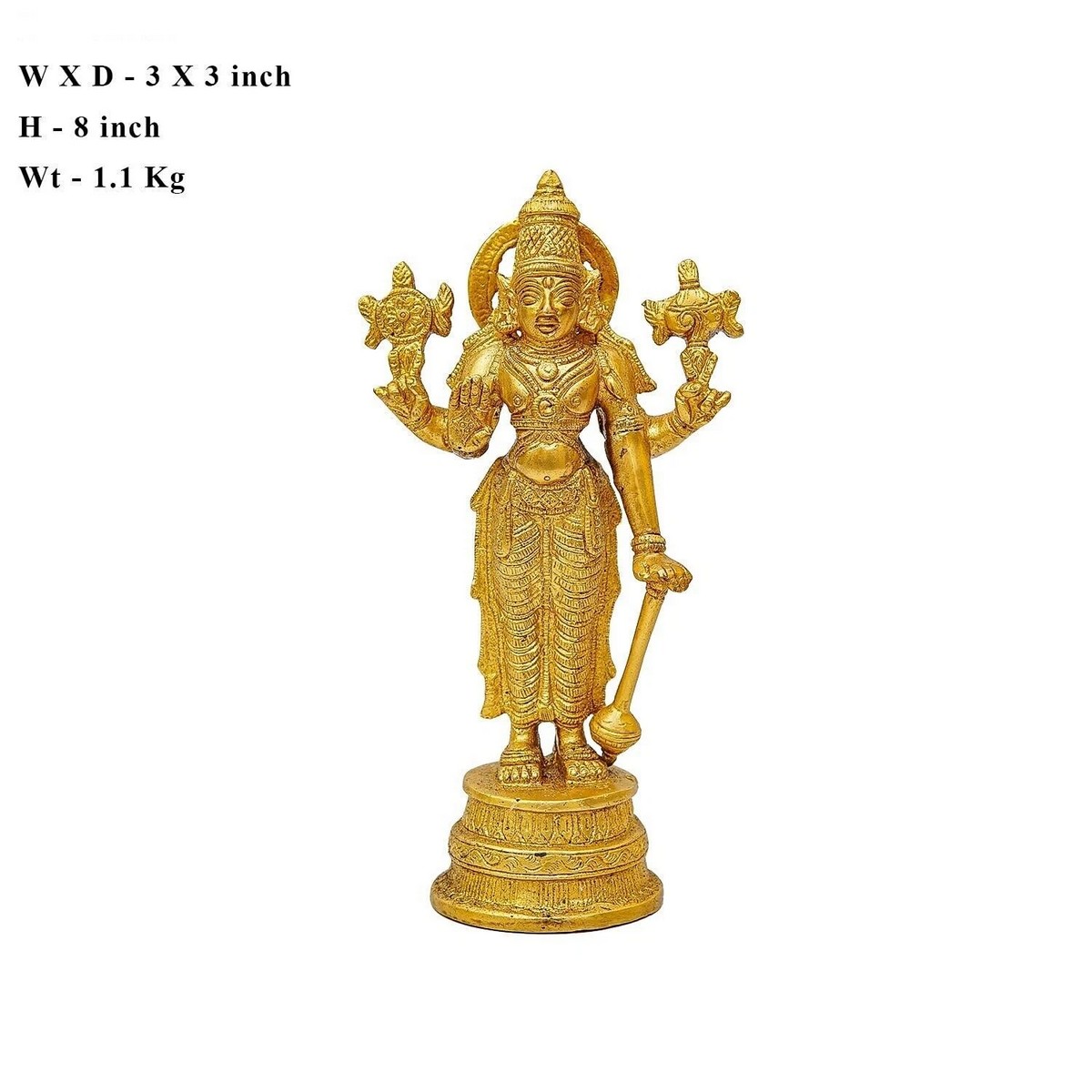 Brass Vishnu Idol – Home Décor & Gift Statue - Image 5