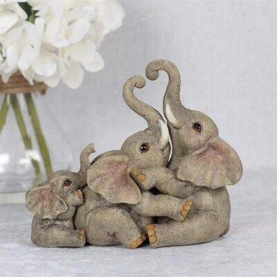 Elephant Family Ornament – Figurines for Home Décor