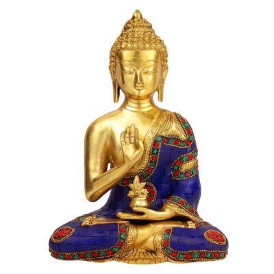 Gautam Buddha Statue with Draped Shawl – Handcrafted
