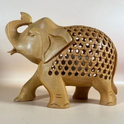 Indian Elephant Handcarved Wooden Ornament