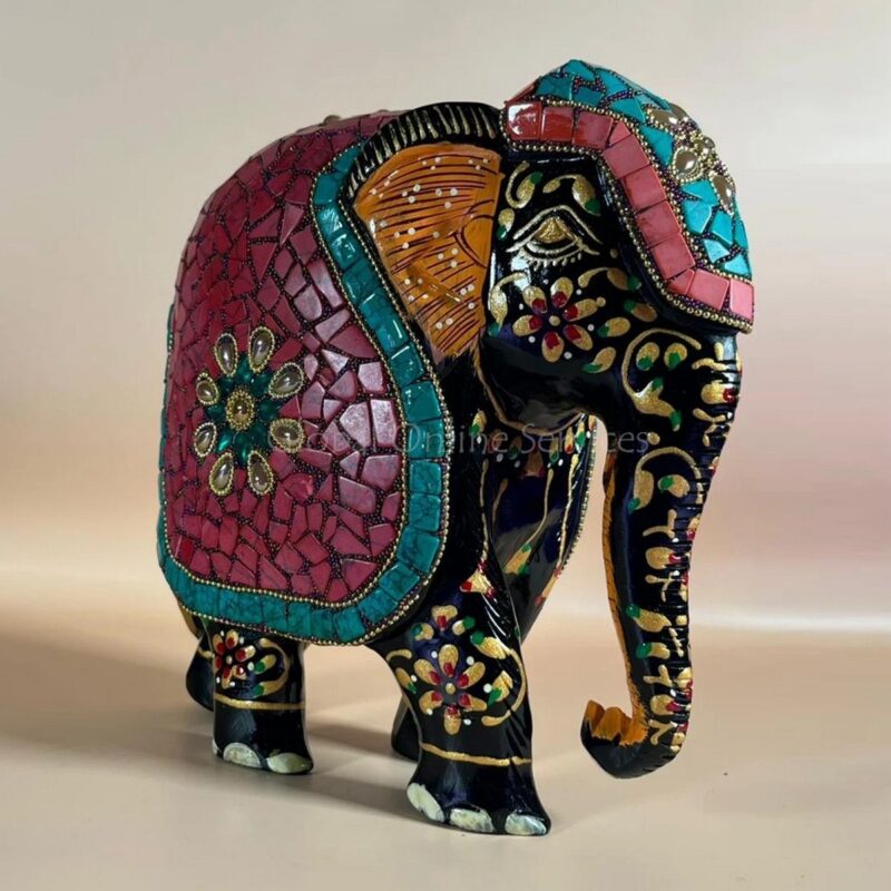 Artisan Wooden Elephant Figurine – Home Décor - Image 2