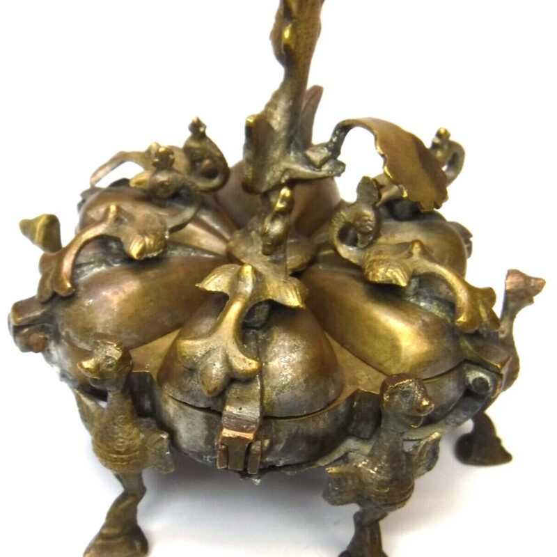 Brass Kumkum Tikka Box – Sindoor & Haldi Container - Image 2