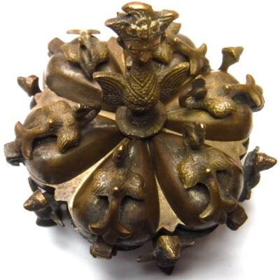 Brass Kumkum Tikka Box – Sindoor & Haldi Container