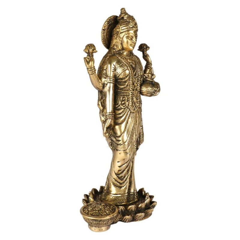 Lakshmi Narayana Brass Idol – Standing Sculpture - Image 2