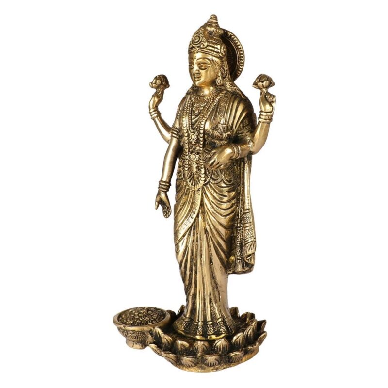 Lakshmi Narayana Brass Idol – Standing Sculpture - Image 3