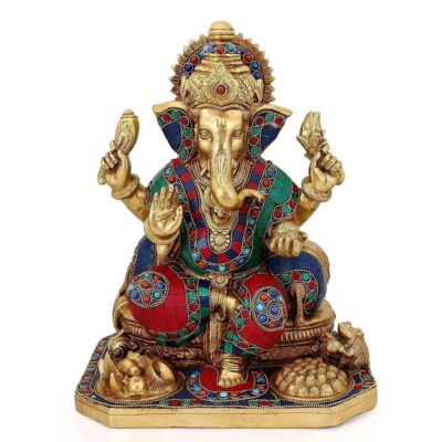 Lord Ganesha Brass Statue Idol – Handcarved Elephant