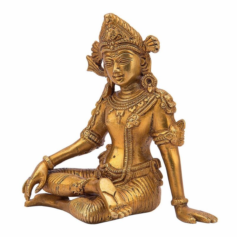 Brass Lord Indra Dev Murti – Handcrafted Divine Idol - Image 3